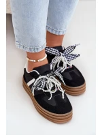 Dámské sneakersy na platformě s ozdobami černé Vinness