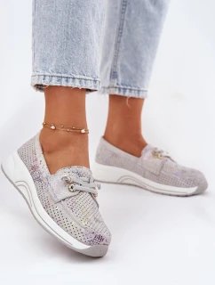 Semišové Polobotky Z Přírodní Kůže Na Platformě Artiker 56C2104 Šedé