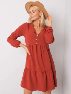 Šaty D50010F30264A tmavě oranžová