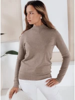 Dámský svetr s polovičním rolákem TARLENA beige FashionStreet MY2484 Dámský svetr s polovičním rolákem TARLENA beige FashionStreet MY2484