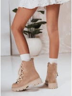 Dámské šněrovací trapasy béžové FashionStreet ZY1263