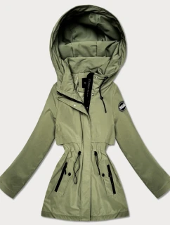 Prosta kurtka z kapturem i trokiem w talii Goodlookin khaki (KK60418-3#)