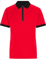 Daiber JN 1307 Dámské piqué polo se zipem 02.1307 light red/black Daiber JN 1307 Dámské piqué polo se zipem 02.1307 light red/black