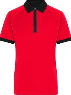 Daiber JN 1307 Dámské piqué polo se zipem 02.1307 light red/black