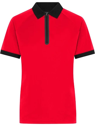 Daiber JN 1307 Dámské piqué polo se zipem 02.1307 light red/black Daiber JN 1307 Dámské piqué polo se zipem 02.1307 light red/black