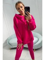 Sada 3 v 1 mikina, top a legíny fuchsiová