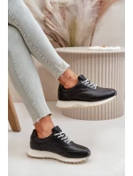 Dámské Sneakers Sportovní Obuv Z Eko Kůže Big Star OO274024 Hi-Poly System Černé