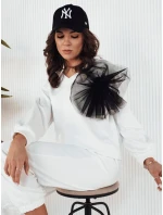 Dámská mikina FILAN ecru s výstřihem FashionStreet BY1260