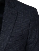 Pánské jednořadové sako v tmavě modré barvě FashionStreet MX0620 Pánské jednořadové sako v tmavě modré barvě FashionStreet MX0620