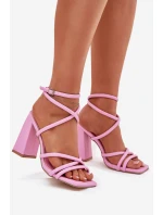 Dámské sandály na podpatku s pásky růžové Ciarilora Dámské sandály na podpatku s pásky růžové Ciarilora