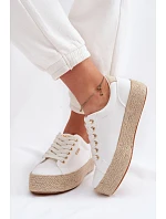 Dámské espadrilles na platformě Big Star TT274349 Bílé