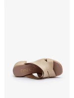 Kožené pantofle Zazoo na béžovém bloku Kožené pantofle Zazoo na béžovém bloku