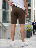 Pánské teplákové kraťasy s tkaničkou, hnědé, FashionStreet SX2628 Pánské teplákové kraťasy s tkaničkou, hnědé, FashionStreet SX2628