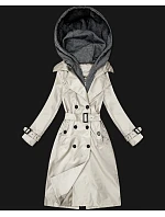 Klasický trenčkot s odnímatelnou kapucí Goodlookin light beige (T2-2252#-12)