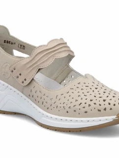 Rieker béžové kožené polobotky na suchý zip N4382-60