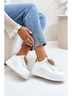 Dámské Tenisky Na Platformě S Motýlem Bílá-Zlatá Naritevia Dámské Tenisky Na Platformě S Motýlem Bílá-Zlatá Naritevia