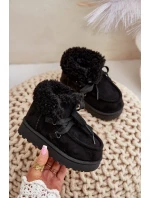Sněhule boty dětské zateplené kožešinou černé Adelane Sněhule boty dětské zateplené kožešinou černé Adelane