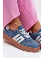 Dámské tenisky z přírodního semiše modré Delyssia