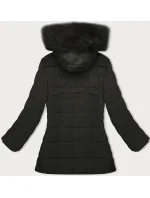 Prošívaná dámská zimní bunda v army barvě J Style (16M9119-136)