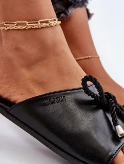 Dámské pantofle z eko kůže Big Star Černá