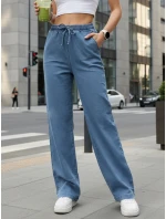 Dámské džínové kalhoty s širokými nohavicemi modré FashionStreet UY2897