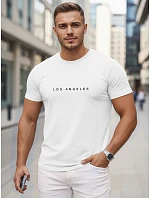 Pánské bavlněné tričko s nápisem Los Angeles bílé FashionStreet NX5099R