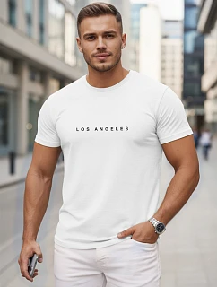 Pánské bavlněné tričko s nápisem Los Angeles bílé FashionStreet NX5099R
