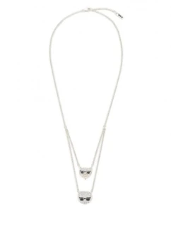 KARL LAGERFELD STŘÍBRNÝ NÁHRDELNÍK K/ICONIC PAVE