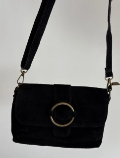 Kožená Semišová Malá Černá Kabelka Jessel