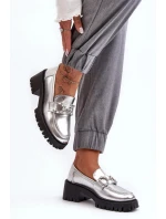 Dámské polobotky na podpatku 2646-5 model 189876 Stříbrná s černou - Sweet Shoes Dámské polobotky na podpatku 2646-5 model 189876 Stříbrná s černou - Sweet Shoes