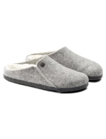 Pánské/dámské zateplené pantofle Birkenstock Zermatt Light Gray z vlněné plsti regular wide (1015092)