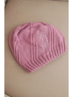 Dámská zimní čepice s vlnou a ozdobou z kamínků K480 světle fialová Dámská zimní čepice s vlnou a ozdobou z kamínků K480 světle fialová