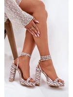 Dámské Sandály Na Podpatku S Páskem Zebra Fevenne