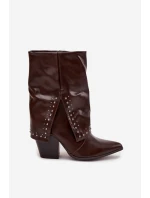 Kovbojky s otočeným límcem a zdobením Vyhřívané hnědé Inessia Kovbojky s otočeným límcem a zdobením Vyhřívané hnědé Inessia
