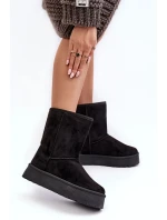 Černé dámské boty do sněhu Abrams s kožíškem