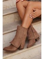 Dámské kozačky s vyvýšenou manžetou Vinceza 16516 – béžové