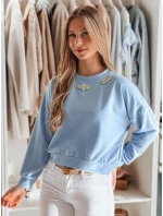 Dámská halenka s dlouhým rukávem a motýlem CRYSTALIA modrá FashionStreet RY2769