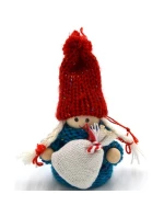 DEKORATIVNÍ PANENKA S TAŠKOU MODRÁ DÍVKA 7,5 CM