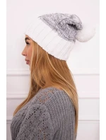 Paris fleecová čepice K213 bílá+šedá