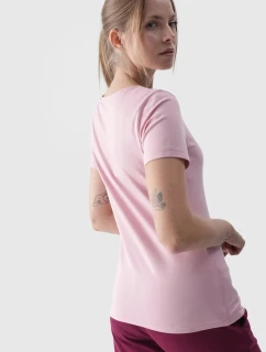 Dámské Hladké Tričko S Logem Růžové 4F 4FWMM00TTSHF1845-56S