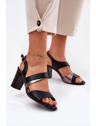 Dámské sandály na sloupku Sergio Leone SK866 Černé