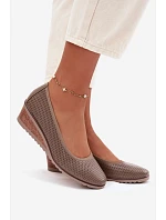 Dámské polobotky na platformě Vinceza 58629 tmavě béžové