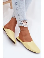 Dámské Mule z imitace kůže Ploché Žluté Romelle