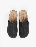 Pohodlné  nazouváky černé dámské na plochém podpatku