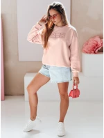 Dámská oversize mikina s výšivkou EASYJOY růžová FashionStreet BY1513 Dámská oversize mikina s výšivkou EASYJOY růžová FashionStreet BY1513