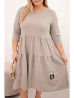 Dámská bavlněná sukni Plus Size s volány a ohrnutým rukávem fango Dámská bavlněná sukni Plus Size s volány a ohrnutým rukávem fango