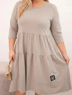 Dámská bavlněná sukni Plus Size s volány a ohrnutým rukávem fango