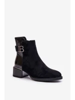 Elegantní Boty Na Podpatku Zateplené MR880-040 Černé