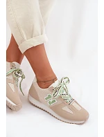 Dámské Tenisky Béžové s Ozdobným Šněrováním Henira