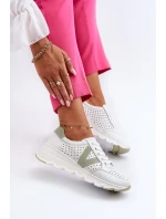 Dámské kožené lehké sportovní boty bílé Eleonori